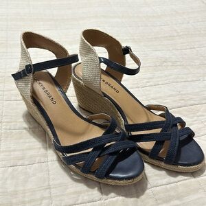 Lucky Brand Navy Blue Wedges